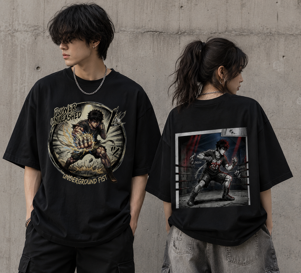 Power Unleashed Oversized Anime Tee ⚡🥊