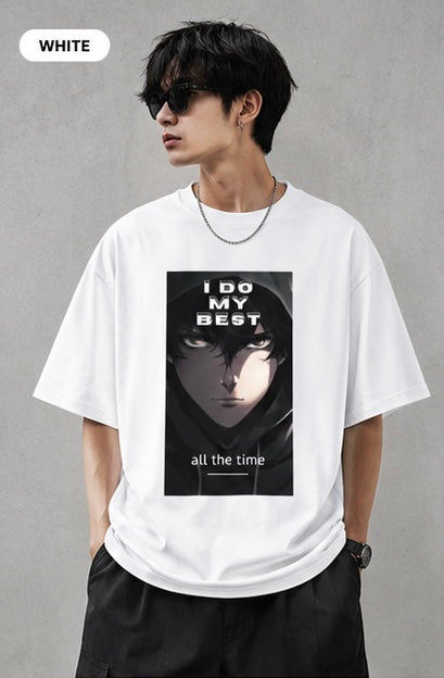 I Do My Best Oversized Anime Tee 🖤⚡